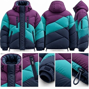 Veste matelassée à capuche unisexe, manteau d'hiver chaud, fermeture éclair, streetwear d'extérieur, vêtements personnalisés à marque privée, OEM ODM - Product Image 5
