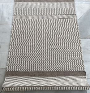 Tapis indien tissé à la main en jute et laine, prix fabricant direct usine, pour usage intérieur, motif zig-zag texturé. - Product Image 2