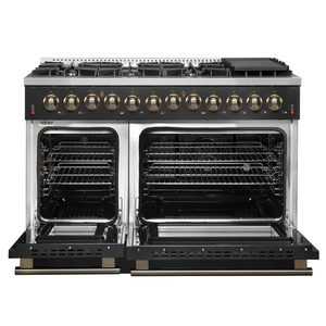 Juego de Electrodomésticos de Cocina en Negro y Dorado: Cocina de Gas, Campana Extractora, Refrigerador, Horno, Microondas, Lavavajillas, Cocina Casera - Product Image 4