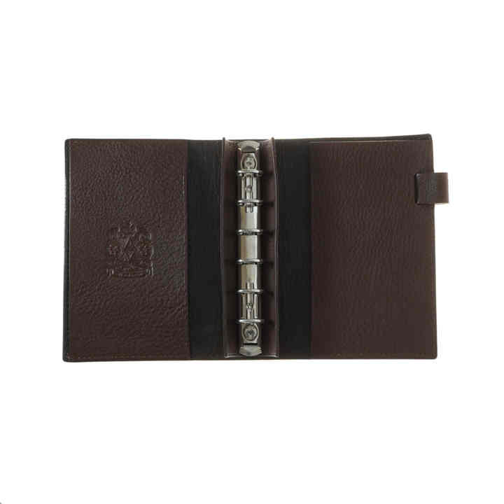PLAN MINI Handcrafted Denim-Textured Leather Planner Ring Binder Memo Books Gift Notebook Binder