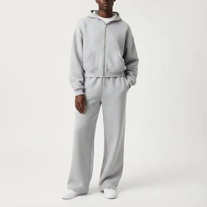 Ensemble de survêtement pour hommes en coton 100% délavé à l'acide, avec broderie, logo en strass et sweat à capuche imprimé, vente en gros, OEM - Product Image 1