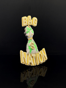 Colgante de Lujo Personalizado para Hombre, Chapado en Oro, con Diamantes de Imitación, Estilo Hip Hop Urbano - Product Image 2