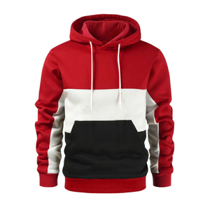 Sweat-shirt à capuche personnalisé OEM pour hommes, 100% coton, patchwork, motif uni, logo personnalisable, teinture unie, pour la saison hivernale - Product Image 4