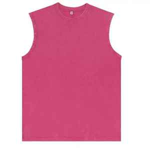 Camiseta sin Mangas para Hombre, Color Marrón, Cuello Redondo, Diseño Casual de Punto, Color Sólido - Product Image 2