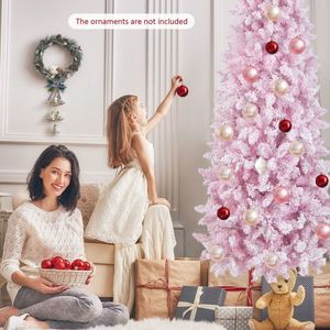 Albero di Natale a forma di matita preilluminato da 2,1 m con effetto neve, 300 luci e 8 modalità - Product Image 4