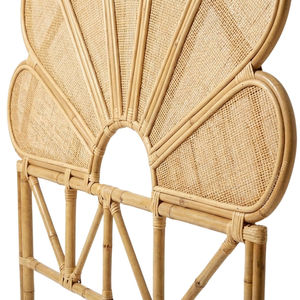 Tête de lit arquée en rotin et osier, motif floral bohème en forme de pétale, vente en gros pour chambres à coucher - Product Image 4