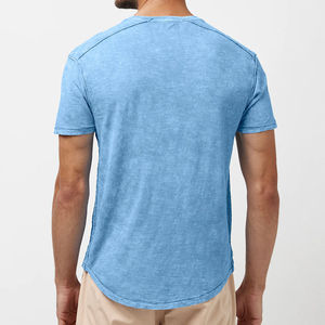 เสื้อยืดสตรีทแวร์ผู้ชายแบบย้อมสีเอซิด น้ำหนักเบา 200 GSM ผ้าฝ้าย 100% พิมพ์ลายซิลค์สกรีน แฟชั่นและลำลอง - Product Image 2