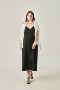 Women's Satin Midi Dress, <b>Spaghetti</b> <b>Strap</b>, Sleeveless, Loose Straight Fit, Breathable Minimalist Casual Style - Product Image 6