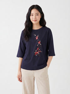 Chemisier d'été moderne brodé et tissé Bmama pour femme, décontracté, à manches bouffantes, coupe ample, vente en gros - Product Image 4