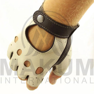 Gants de conduite en cuir, design classique à fermeture à bouton-pression, gants professionnels pour occasions formelles - Product Image 4