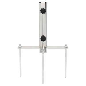 Base de parasol compacte en acier argenté avec revêtement en poudre pour parasols et supports de terrasse - Product Image 2