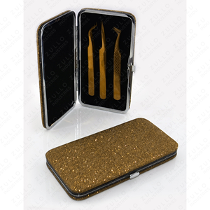 Pinzas Premium para Extensión de Pestañas en Negro y Dorado, Herramienta de Precisión de Acero Inoxidable para Volumen e Isolación, para Artistas de Pestañas - Product Image 5