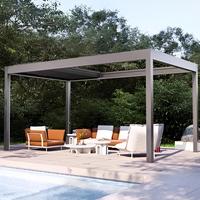 Pergola électrique en aluminium magique pour jardin et terrasse, système de toit à lames orientables