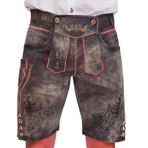 Lederhosen bavaroises pour hommes, en cuir suédé authentique, costume allemand pour l'Oktoberfest avec motif cerf - Product Image 1