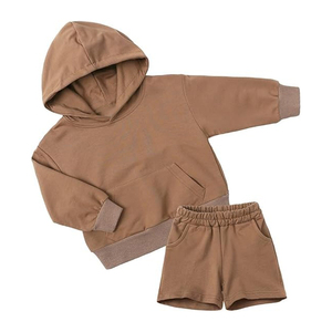 Tenues actives pour garçons et filles Sweat à capuche à manches longues avec hauts pullover et shorts Ensemble 2 pièces Plus Size Quick Dry Respirant - Product Image 2