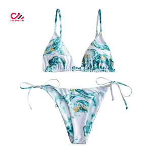 Top Selling Women Swimwear 2 Piece Printed Sexy Swimsuit <b>Bikini</b> Style Beachwear Front Logo <b>Plus</b> <b>Size</b> - Product Image 1