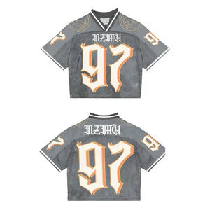 Camiseta de malla de alta calidad con impresión de número de marca por sublimación, estilo holgado y oversized, estilo hip hop para hombre en varios colores. - Product Image 6