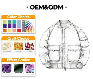 Men's Navy Blue Bomber Jacket Zipper Closure Stand Collar Waterproof Windproof Classic Fit Polyester Material Autumn Wear - Product Image 6