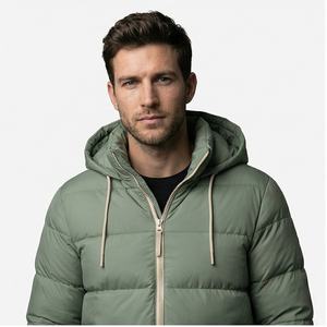 Veste bouffante professionnelle Slim Fit pour hommes vêtements d'hiver épais décontractés avec fermeture éclair personnalisée pour une utilisation en extérieur mode masculine - Product Image 1