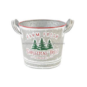 Maceta galvanizada de suministro a granel con maceta terminada personalizada pintada a mano y maceta de Navidad para el hogar de buena calidad - Product Image 6