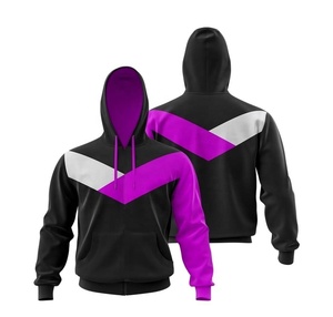 Pull à capuche en coton pour hommes Offre Spéciale Fabriqué en usine Conception personnalisée Double couche polaire Panneau multicolore Nouveau pull à motif imprimé - Product Image 3