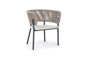 Chaise de jardin en corde tressée CARA avec structure en aluminium pour l'extérieur - Product Image 2