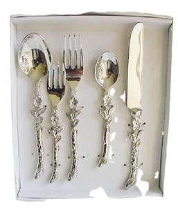 NOUVELLE CONCEPTION FEUILLE ARGENTÉE - Ensemble de 5 couverts pour la maison, l'hôtel, le restaurant - Product Image 1