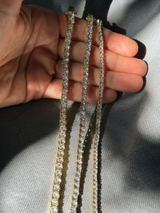 Pulsera de plata de ley 925 con diamantes de moissanita, pulsera de diamantes personalizada, regalo para boda - Product Image 2