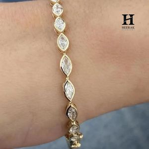 Luxury Marquise Cut Diamond Tennis <b>Bracelet</b>, 18K Gold Setting Bezel-Set Stone <b>Bracelet</b> for Women, Elegant Minimalist Jewelry - Product Image 4