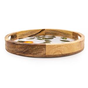 Handcrafted Enamel <b>Serving</b> <b>Tray</b> <b>Handles</b> Single Tier Modern Design Polished Finish Easy Clean Customizable Capacity Food Kitchen - Product Image 5
