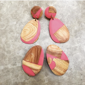 Classic Look Women Drop Earrings Wooden & <b>Resin</b> Textured Unique Design for Wedding Party Event Gifts For Woman Fashion Jewelry - Product Image 5