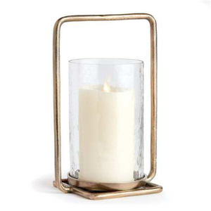 <b>Black</b> Metal Glass Cylinder Flameless Candle Holder for Home Decoration Candle Holder Metal Glass Votives Candle Holder - Product Image 2