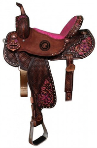 Selle de spectacle Western en cuir de qualité supérieure, fabriquée à la main, légère et confortable pour le rodéo et la pratique de l'équitation - Product Image 3