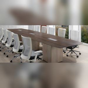 โต๊ะทำงานสำนักงาน HPL ระดับมืออาชีพ โครงสร้างไม้อัด E1 กว้าง 2000-4800 มม. พื้นที่ทำงานผู้บริหารขนาดใหญ่ เฟอร์นิเจอร์สำนักงานแบบโมดูลาร์ - Product Image 3