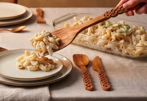 Wooden Flatware Set With Braided Handles Matte Finish Traditional Design Eco Friendly Cutlery For <b>Camping</b> <b>Kitchen</b> Use And Hotel - Product Image 6