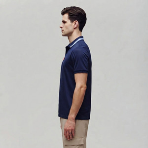 Chemises polo homme unies décontractées pour l'été, broderie personnalisée, séchage rapide, respirantes, 100% coton, vente flash - Product Image 3