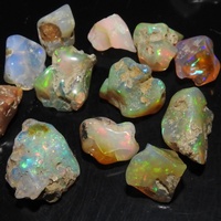 Opales éthiopiennes, pierres précieuses minérales, multi-flashes, polies au feu, naturelles, brutes, en forme de nuggets, 12-8 mm de long, environ 100 carats, tiers