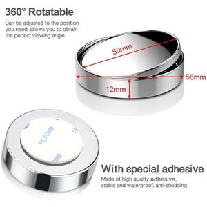 2 Pezzi Specchietti Retrovisori Laterali Convessi in Vetro HD da 2 Pollici, Angolo Ampio 360 Gradi, Alloggiamento in ABS per Auto e SUV, Specchietti Angolo Cieco - Product Image 3