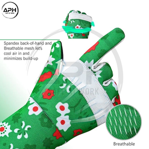 Made in Pakistan <b>Top</b> Product Green Red Floral Mesh Back <b>Long</b> <b>Sleeve</b> Protectors Heavy Duty Grips For Rose Trimming And Plant Care - Product Image 3