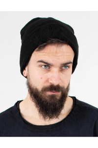 Bonnet côtelé personnalisé pour homme avec logo OEM, bonnet chaud d'hiver à revers, tissu de qualité supérieure, bonnets unisexes en gros - Product Image 6