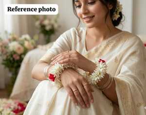 ผ้าที่เป็นมิตรต่อสิ่งแวดล้อมพร้อมดอกกุหลาบผ้าซาตินสำหรับเจ้าสาวในงานแต่งงาน ฮัลดี โดลกี เครื่องประดับสำหรับเด็กผู้หญิงในงานเทศกาล และของชำร่วยงานแต่งงานมุสลิม - Product Image 1