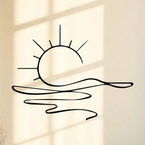 Arte da Parete in Metallo Minimalista Moderna - Elegante Design Astratto con Linee Solari per Arredamento Casa, Ideale per Inaugurazioni o Matrimoni - Product Image 1
