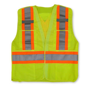 Chaleco de Trabajo Unisex de Alta Visibilidad, Reflectante, de Malla de Poliéster Transpirable, con Múltiples Bolsillos, Ribete Naranja y Amarillo, Uniforme de Seguridad - Product Image 3