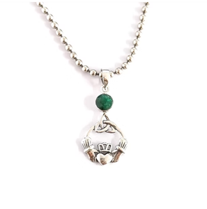 Handmade 2.5 Gram <b>Emerald</b> Agate 925 Silver <b>Pendant</b> for Women Love Symbol Jewelry Manufacturer INDIA - Product Image 2