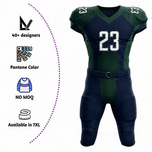 Uniforme de Fútbol Americano Personalizado para Hombre, Sublimado, Transpirable, de Poliéster, Color Verde Oliva, Número 23 - Product Image 4