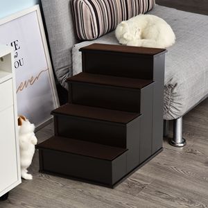 Scaletta per Animali Domestici Marrone con Copertura Imbottita Rimovibile per Cani e Gatti di Piccola Taglia fino a 10 kg - Letti e Accessori per Animali Domestici - Product Image 2