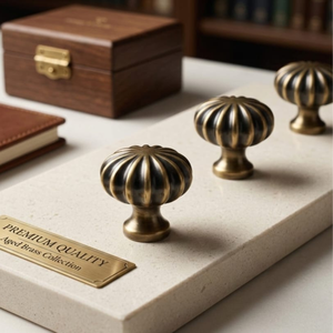 Bouton de meuble en laiton massif, finition antique minimaliste, poignée de tiroir vintage, écologique, pour appartement, chambre, bar, cuisine, armoire - Product Image 1