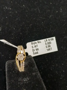 Wholesale 14K Gold Floral Cluster <b>Ring</b> with Multi Row <b>CZ</b> Stones Elegant Women Jewelry for B2B Buyers - Product Image 4