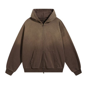 Sudadera con Capucha para Hombre, 100% Algodón, Color Degradado, Cierre Completo, Forro Polar, Corte Regular, Estilo Casual para Otoño - Product Image 5