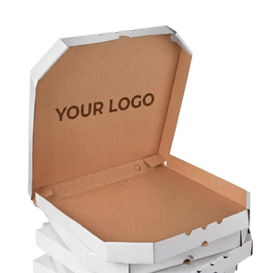 Boîtes à pizza rigides biodégradables et durables, impression personnalisée, revêtement UV, laminage mat, OEM, vente en gros, options de conception de logo personnalisé - Product Image 1